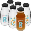 330 ml twist-off pudel fi43 keeratava korgi ja värvilise trükiga - 6 tk ['Kubuś-pudel', ' lastele mõeldud pudel', ' trükiga pudel', ' mahlapudel', ' tomatipüreepudel', ' siirupipudel', ' 330 ml pudel', ' keeratava korgiga pudel', ' klik-korgiga pudel', ' smuutipudel']