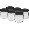Purk 212 ml Ø66/4 musta keeratava kaanega, 6 tk. ['purkide komplekt', ' moosipurkid', ' purgid keeratavate kaantega', ' purgid Ø66 mm', ' purgid 4-sakiliste kaantega', ' purgid mustade kaantega', ' hoidiste jaoks', ' konserveerimiseks', ' maitseainete anum', ' purk püreedele', ' meepurk', ' marineeritud seente jaoks']