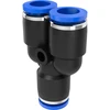 Push-in liitmik 10 mm, Y-tüüpi - 1 tk. ['destillaatori tarvikud', ' modulaarne destillaator', ' voolikute liitmik', ' Y-liitmik']