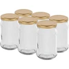 TO-purk 300 ml kuldse keeratava kaanega fi 66 - 6 tk. ['purk hoidiste jaoks', ' 300 ml purk', ' purk keeratava kaanega', ' purk kuldse keeratava kaanega', ' väike köögipurk', ' klaaspurk', ' purk pisiasjade jaoks', ' moosipurk', ' väike maitseainepurk', ' ürdipurk', ' keeratava kaanega purgid', ' väikesed purgid']