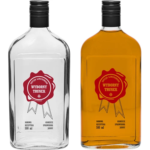 500 ml pudel keeratava korgiga, trükiga „Wyborny Trunek”, 1 tk - 4