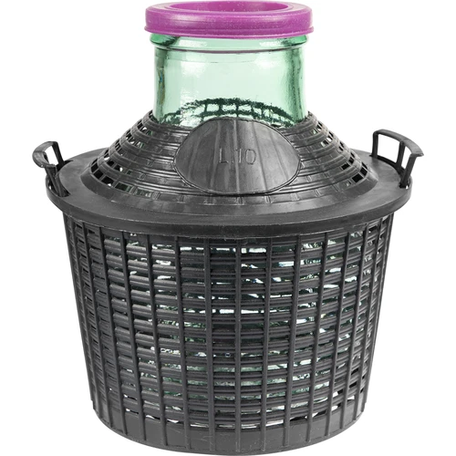 10 l veini damadžaan laia kaelaga plastikkorvis