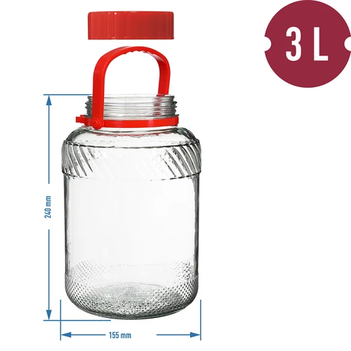 3 L purk plastikust kaanega - 6