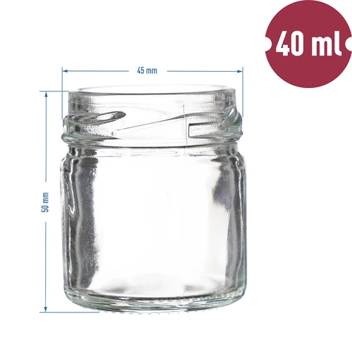 40 ml Twist-off purk musta kaanega fi 43 - 10 tk. - 5