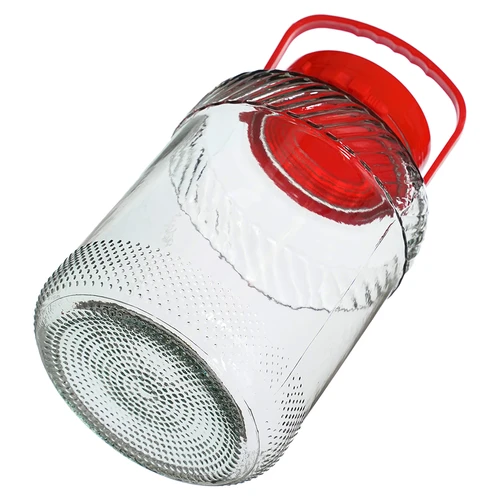 5 L klaaspurk plastikust kaanega - 3