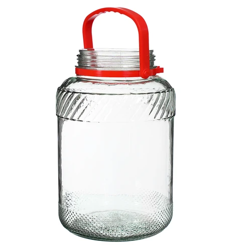 5 L klaaspurk plastikust kaanega - 2