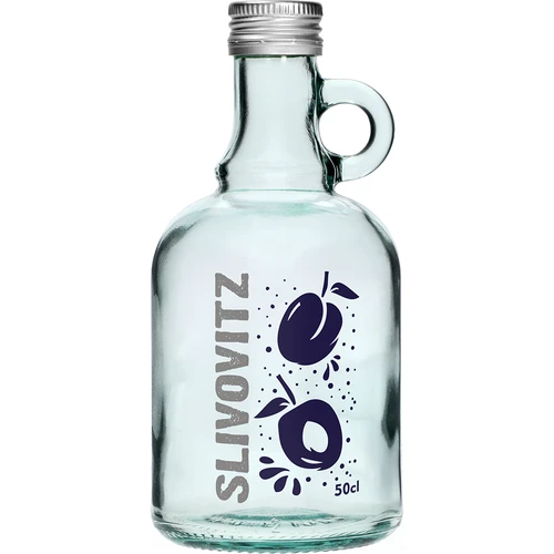 500 ml pudel keeratava korgi ja kahevärvilise Slivovitz-trükiga - 4 tk. - 3