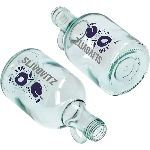 500 ml pudel keeratava korgi ja kahevärvilise Slivovitz-trükiga - 4 tk. - 6