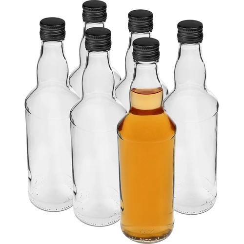 500 ml viinapudel, musta kruvikorgiga, 6 tk. - 3