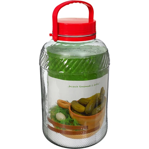 8 L klaaspurk plastist kaanega - 3