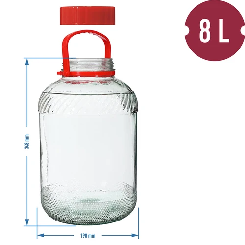 8 L klaaspurk plastist kaanega - 6