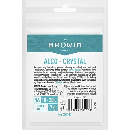 Alco-crystal - alkohoolsete jookide omadusi parandav vahend