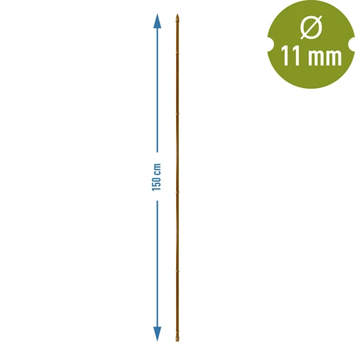 Bambusekujuline kaetud terasest tugikepp, 150 cm x 11mm - 3