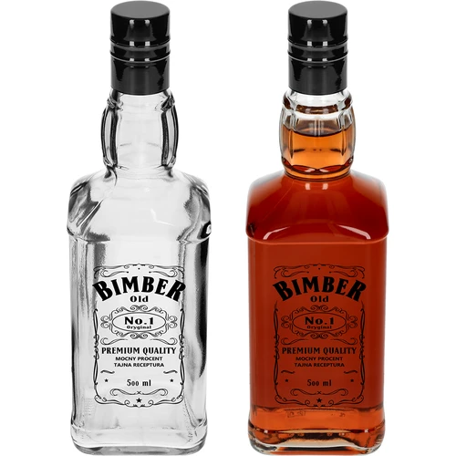 Daniels 500 ml pudel keeratava korgiga, trükiga „Bimber OLD”, 1 tk - 3