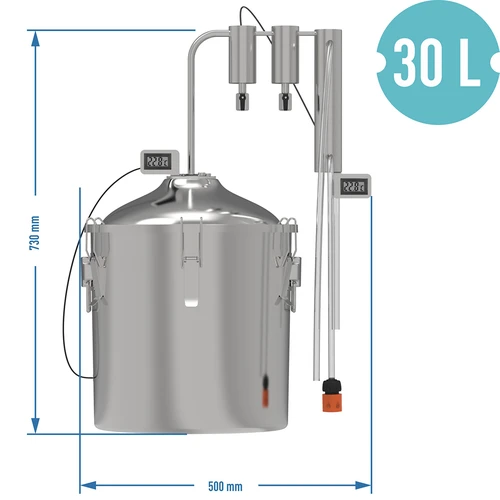Destillaator hawkSTILL 1.0 CONVEX 30L- 2 eralduskambrit - 9