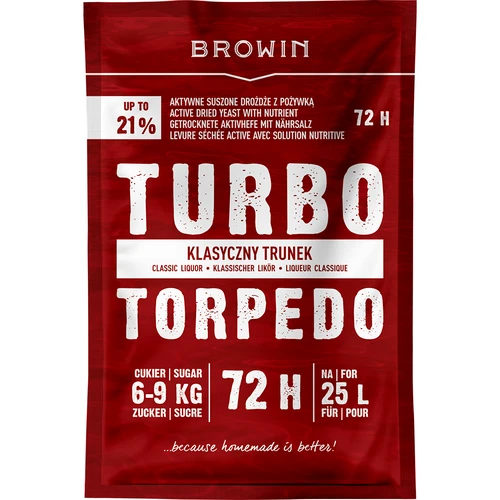 Destilleerimispärm Turbo Torpedo 72h 21% - 120 g