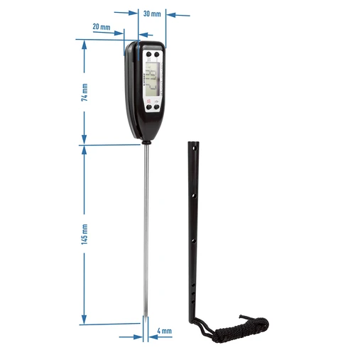 Digitaalne köögitermomeeter (-50°C kuni +300°C) kaitseümbrisega, must - 2