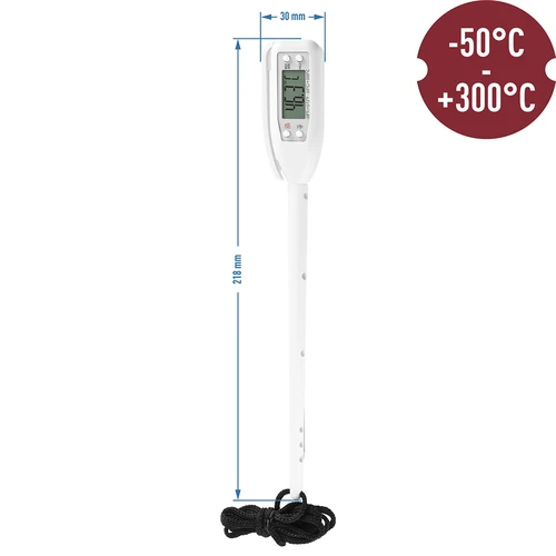 Elektrooniline köögitermomeeter (-50°C kuni +300°C) kaitsevutlariga, valge - 2
