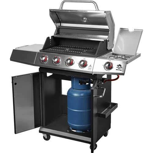 Gaasgrill dragON BBQ101, 11,7 kW, must-hõbedane - 2