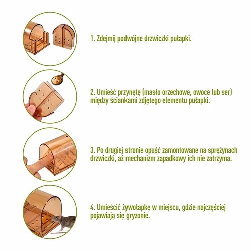 Hiirelõks – eluspüünis, läbipaistev, 2 tk. - 4
