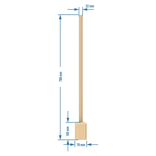 Kapsa tamp / tampimispulk, puidust, 78 cm - 2