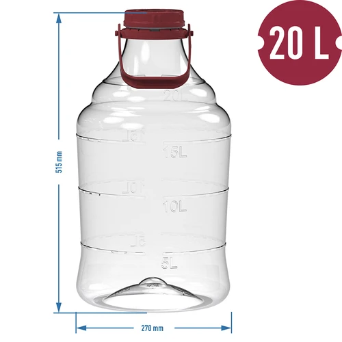 Kerge, purunemiskindel veinipalloon kandekäepidemega, 20 L - 6