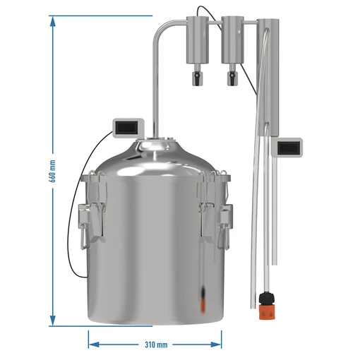 Klassikaline Convex destillaator 18 L - 2 eralduskambriga - 9