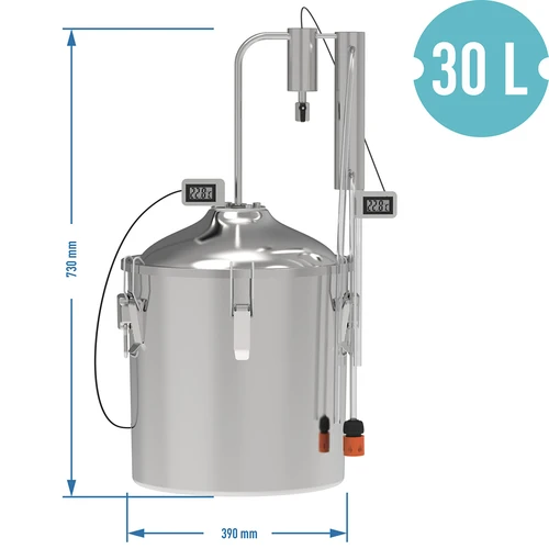 Klassikaline Convex destillaator 30 L - 1 settemahuti - 8