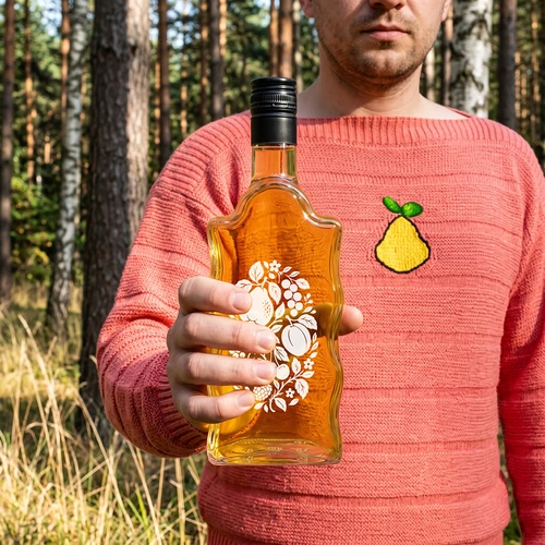 Klasztorna pudel 500 ml keeratava korgiga ja trükiga „Puuviljad”, muster 1 - 8