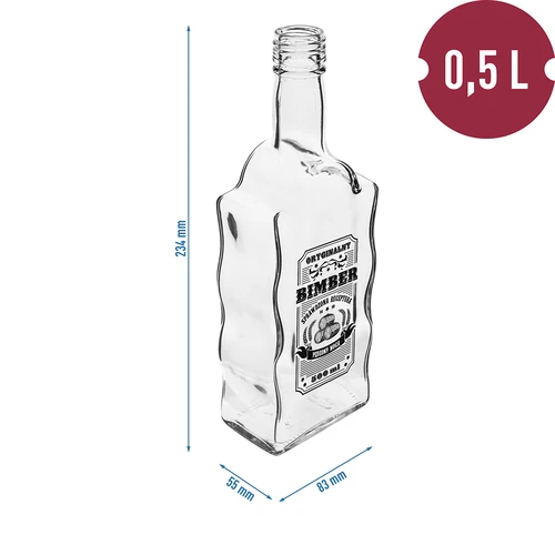 Pudel Klasztorna 500 ml keeratava korgiga, trükiga „Bimber”, 1 tk. - 5