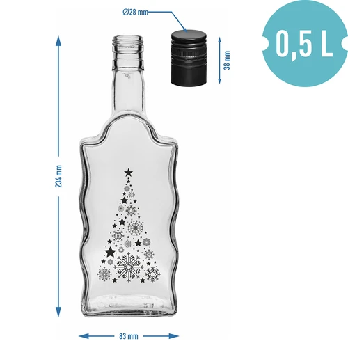 Klasztorna pudel 500 ml keeratava korgiga, trükiga „Jõulukuusk", 1 tk. - 5