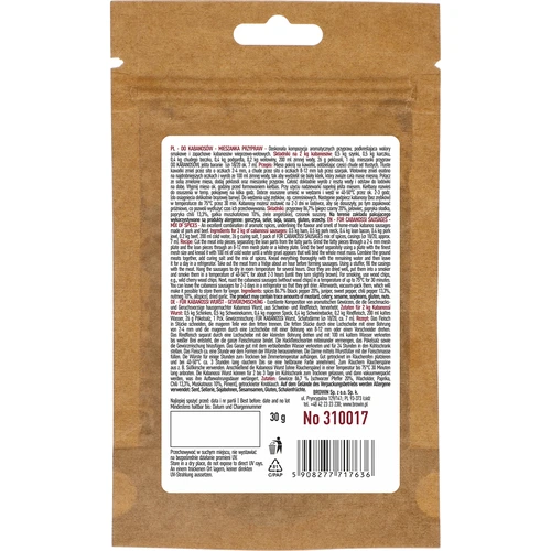 Kodune kabanossidele - ürdi- ja maitseainesegu, 30 g - 2