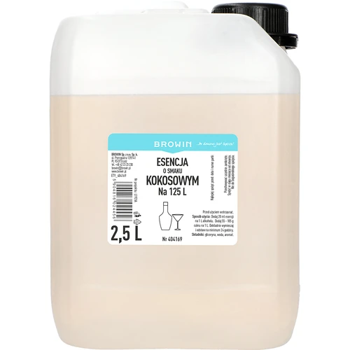 Kookosemaitseline essents, 2,5L, 125L valmistrunki jaoks