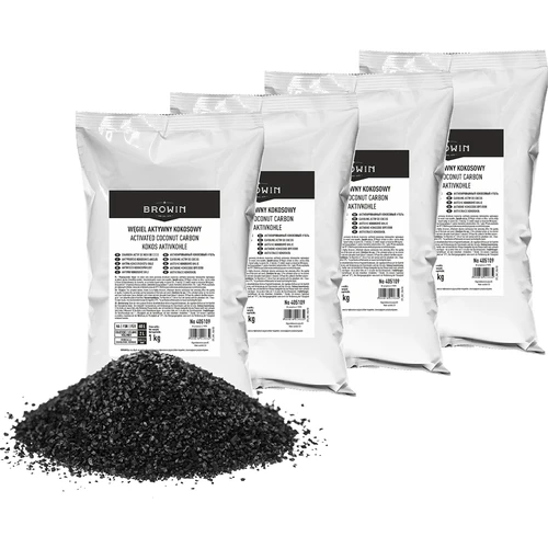 Kookospähkli kestast aktiivsüsi 1 kg x 4 - komplekt