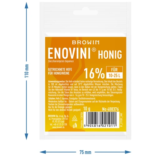 Kuiv veinipärm mõdule Enovini HONEY, 10 g - 3
