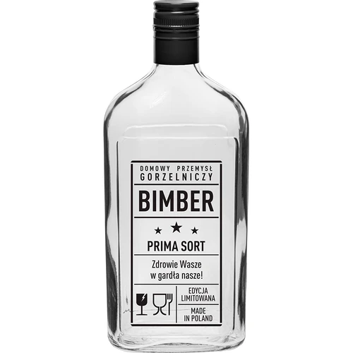 Taskupudel 500 ml keeratava korgiga, trükiga „Bimber PRL”, 1 tk.
