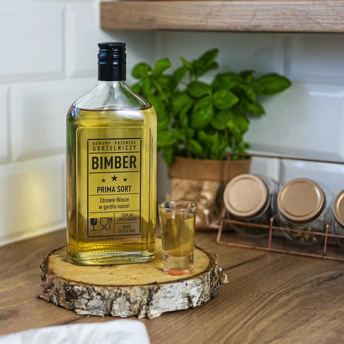 Taskupudel 500 ml keeratava korgiga, trükiga „Bimber PRL”, 1 tk. - 6