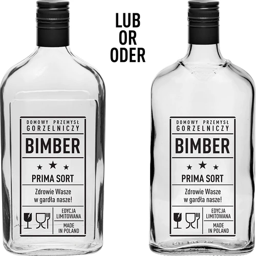 Taskupudel 500 ml keeratava korgiga, trükiga „Bimber PRL”, 1 tk. - 2