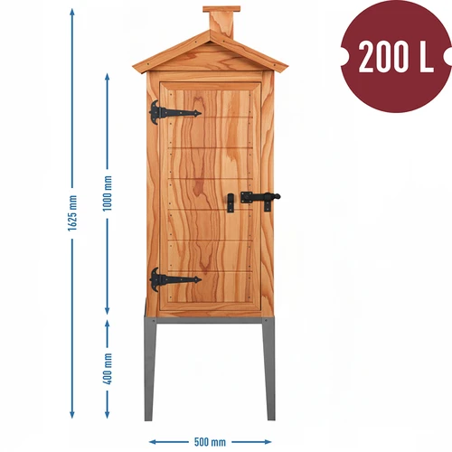 Lehisest suitsukamber, 200 L, roostevabast terasest alusega - 3