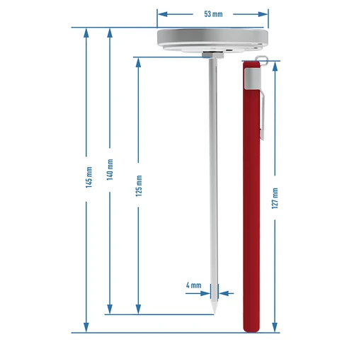 Liha küpsetustermomeeter (0 °C kuni +120 °C) 12,5 cm - 8