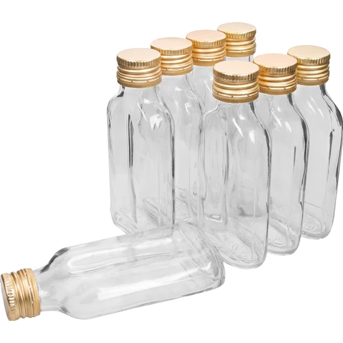 Likööripudel taskupudel 100 ml + keerkork 8 tk.