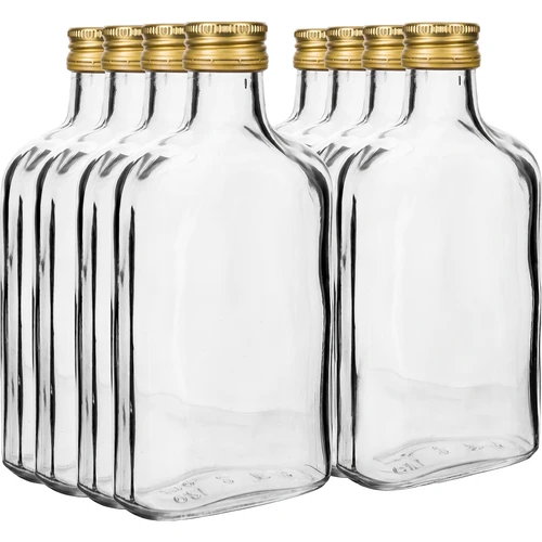 Likööripudel taskupudel 100 ml + keerkork 8 tk. - 2