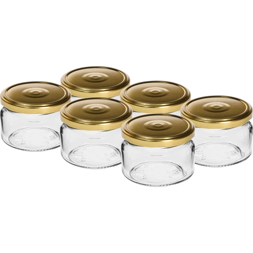 Madal 200 ml purk - kuldse kaanega fi 82/6, 6 tk.