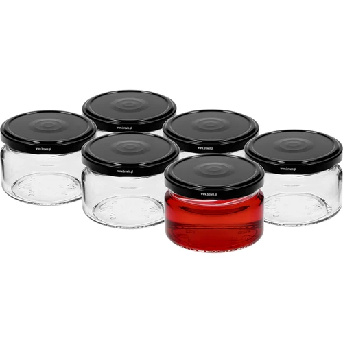 Madal purk 200 ml - musta kaanega fi 82/6, 6 tk. - 2