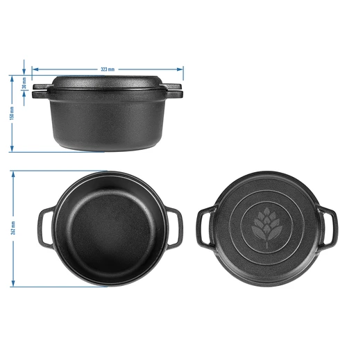 Malmpott koos panniga, 3,5 L - 7