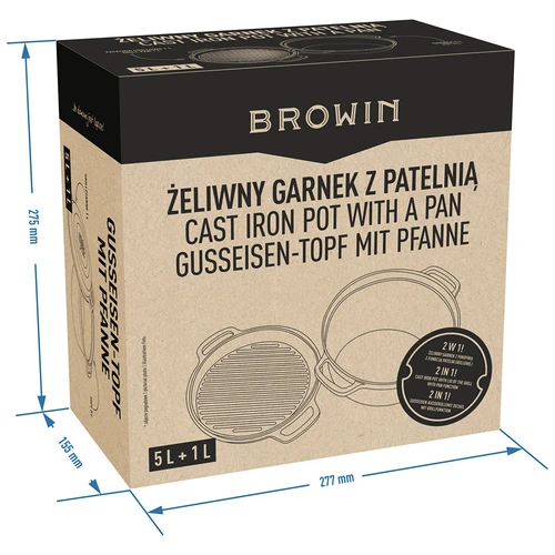 Malmpott koos panniga, 5 L + 1 L - 11