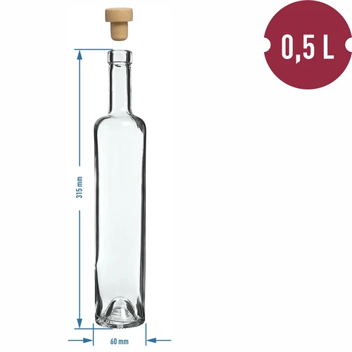 Marina 500 ml korgiga pudel, 1 tk - 4