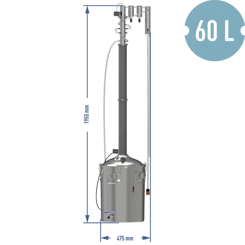 Modulaarne Convex elektriline destillaator 60 L - Perun XXL - 16
