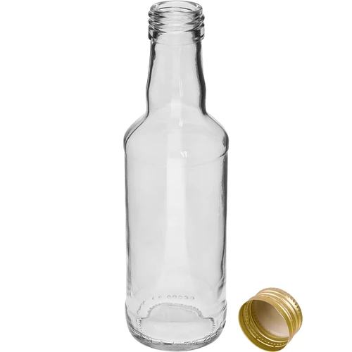 Klassikaline 200 ml pudel, kuldne keeratav kork fi 28, 1 tk - 2