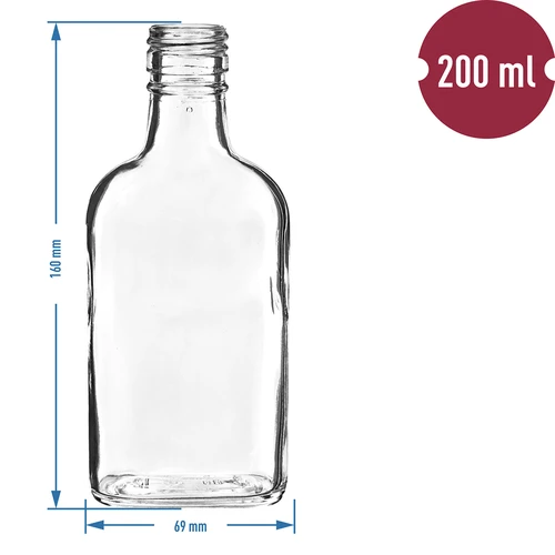 Plaskukujuline likööripudel 200 ml - 10 tk. - 4